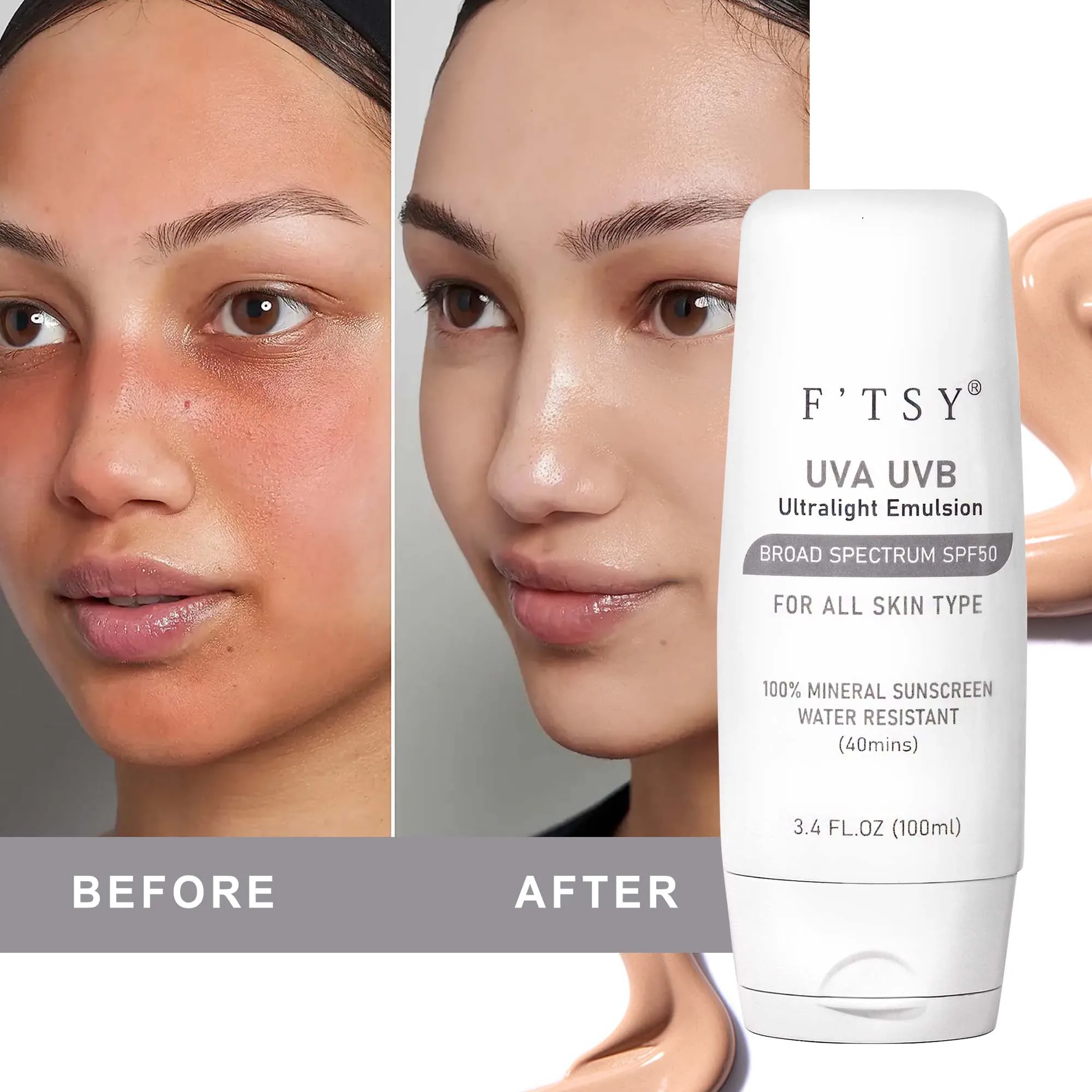 Custom LOGO Moisturizer Mineral Sunscreen Lotion With Zinc Oxide Vitamin E Water Resistant