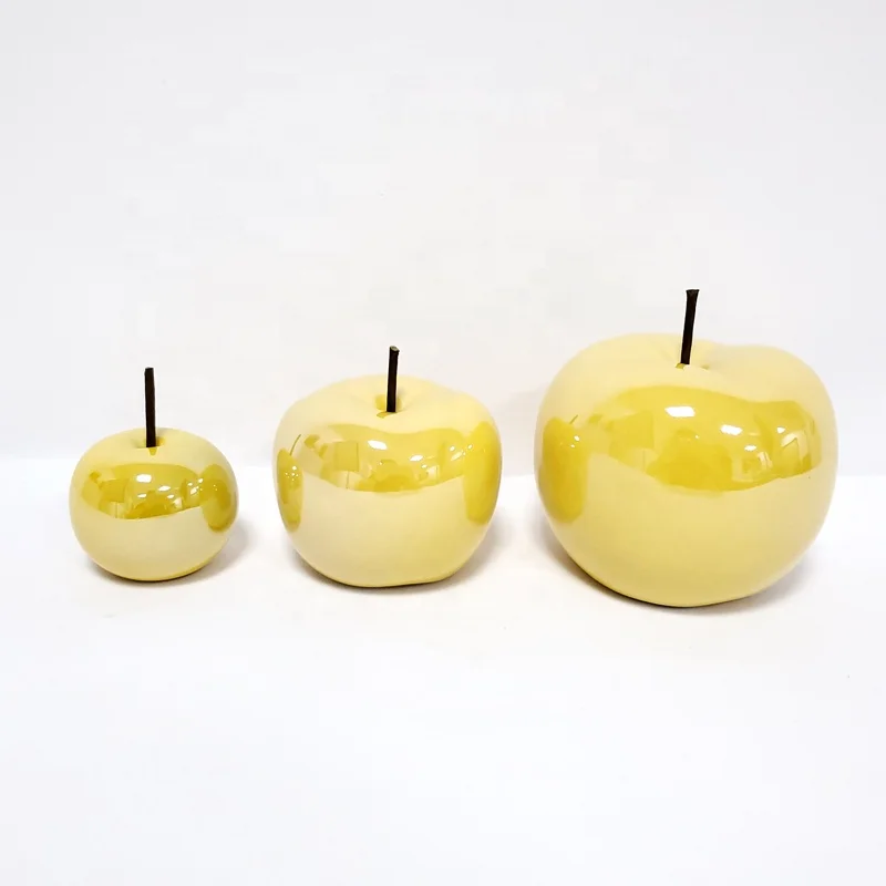 
Christmas Decorations Ceramic Home Decor Large Silver Apple 