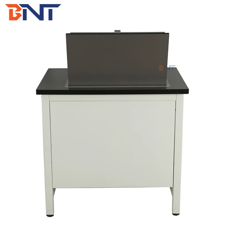 Flip top monitor lockable case school computer desk for training center