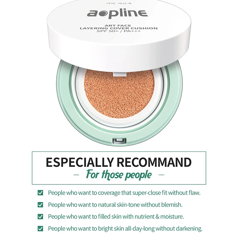 Private label tinted sunscreen SPF 50 cream foundation magic sun cushion