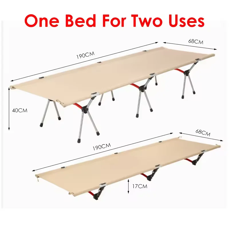 Lightweight Aluminum Frame Camping Cot Bed Modern Portable Ultralight Foldable Cot for Outdoor Hospital & Gym Use