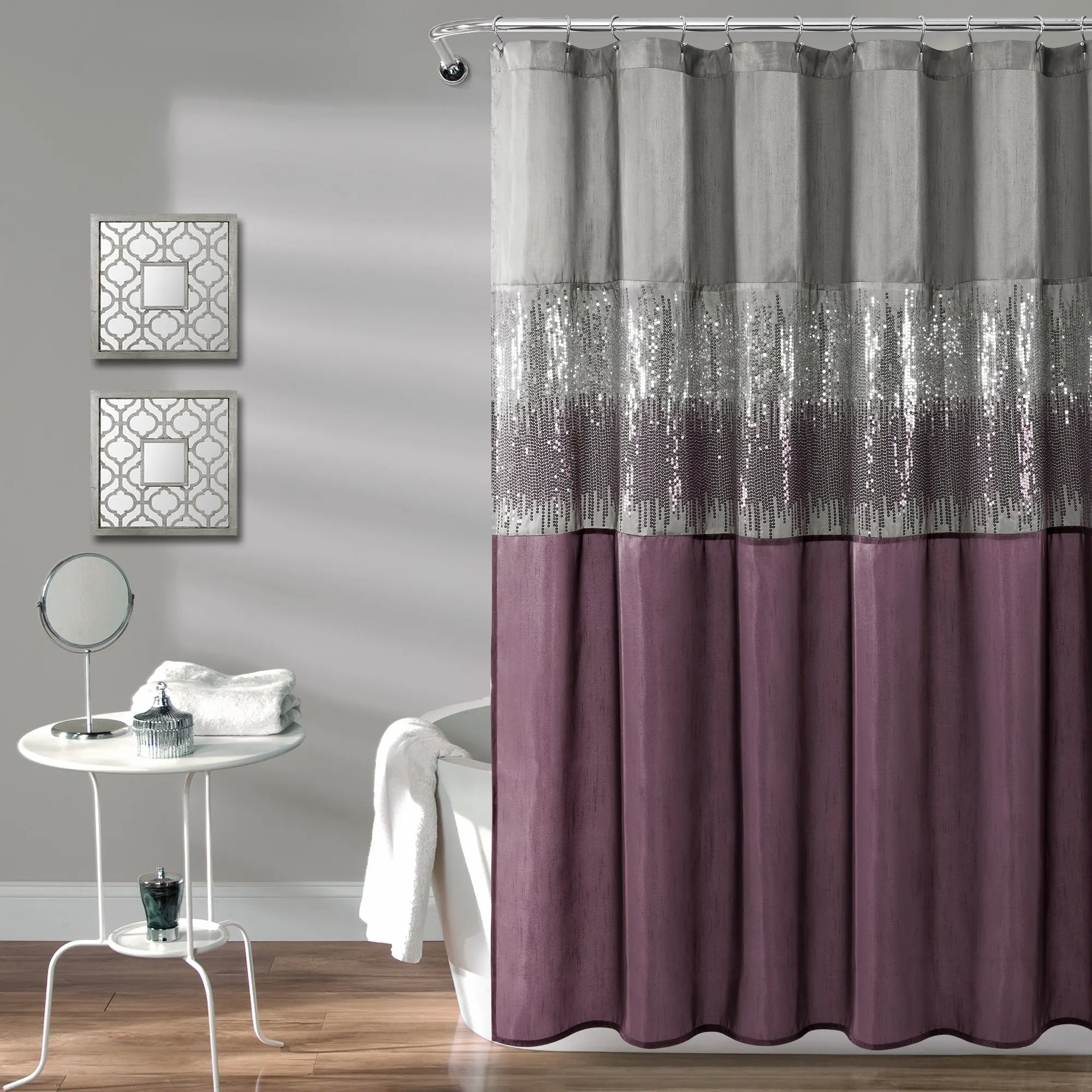 Блестящий дизайн с блестками с изображением ночного неба занавеска для душа для гостей, модницы для ванной комнаты
