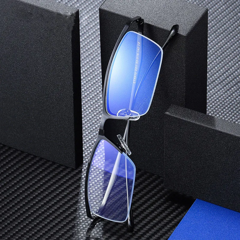 Euromonk Half Frame Anti Blue Ray Computer Glasses Men Screen Radiation Eyewear Eyeglasses Frames Anti Blue Light Blocking Glass