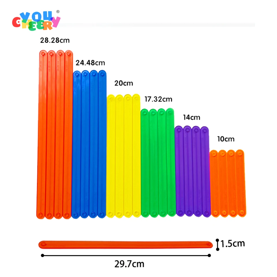 A set of 24 plastic geometric connection toys - interesting geometric structure rods - dynamic flexible strips