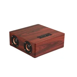 KC Battery Certificated TF Card USB Handsfree Portable Wireless Wooden Retro Case Speaker Boombox