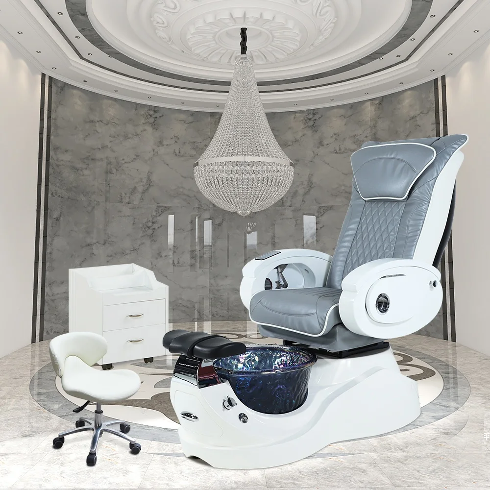 European Modern Luxury Beauty Nail Salon Furniture Electric Pipeless Whirlpool Foot Spa Massage Manicure Pedicure Chair
