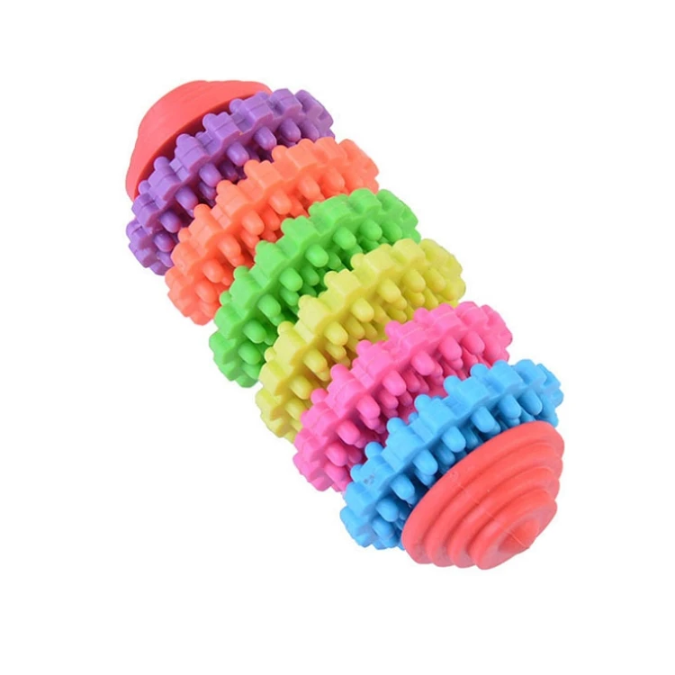 Wholesale New Colorful Long Gear Shape TPR Dog Chew Toy Tooth Cleaning Products Bite Pet Dog Toy