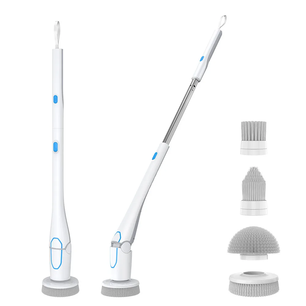 2022 New design cordless multi-function electric spin scrubber detachable  bathroom toilet kitchen cleaning brush