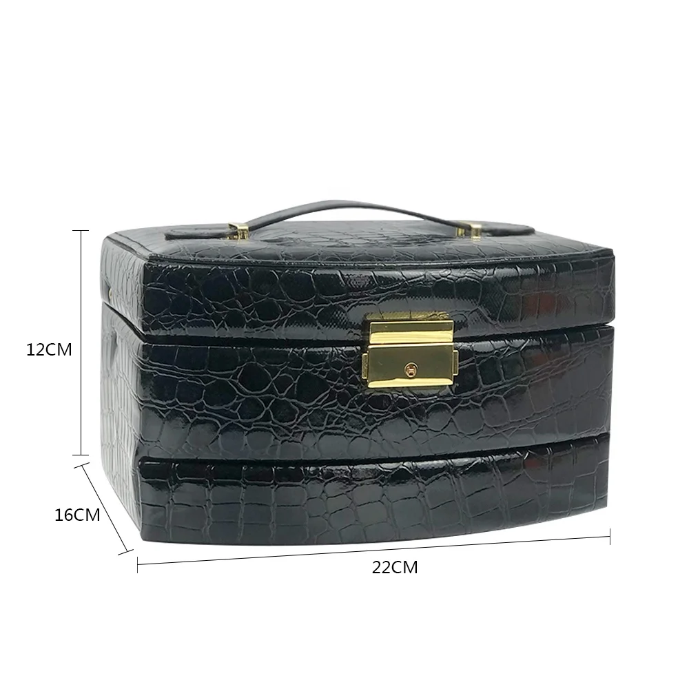 Black Antique Jewelry Display Box Leather Trinket Jewelry Storage  Drawer Packaging Box