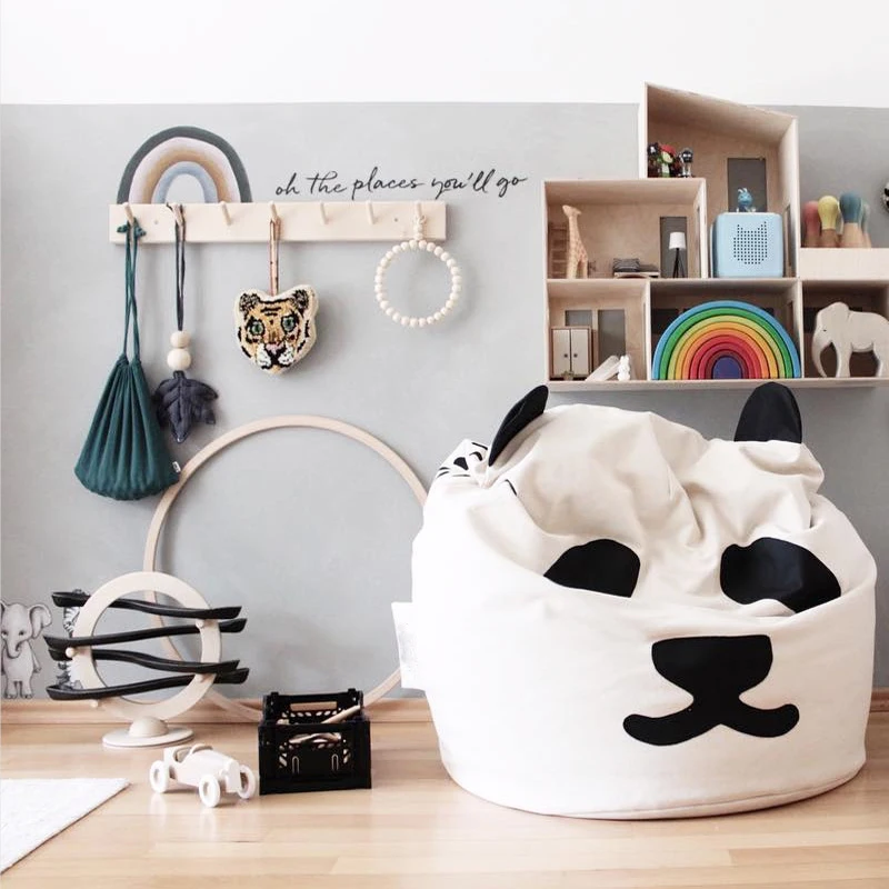Animal Storage Cute Panda Bean Bag Chair Lazy Sofa For Kids