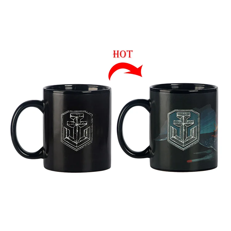 Personalised printed luxury sublimation coffee ceramic mugs magic color changing warmer temperature control porcelain mugs