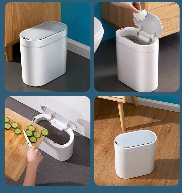 Popular Modern Induction automatic sensor operation 7L plastic Trash Bin kitchen bathroom touchless hotel smart trash can