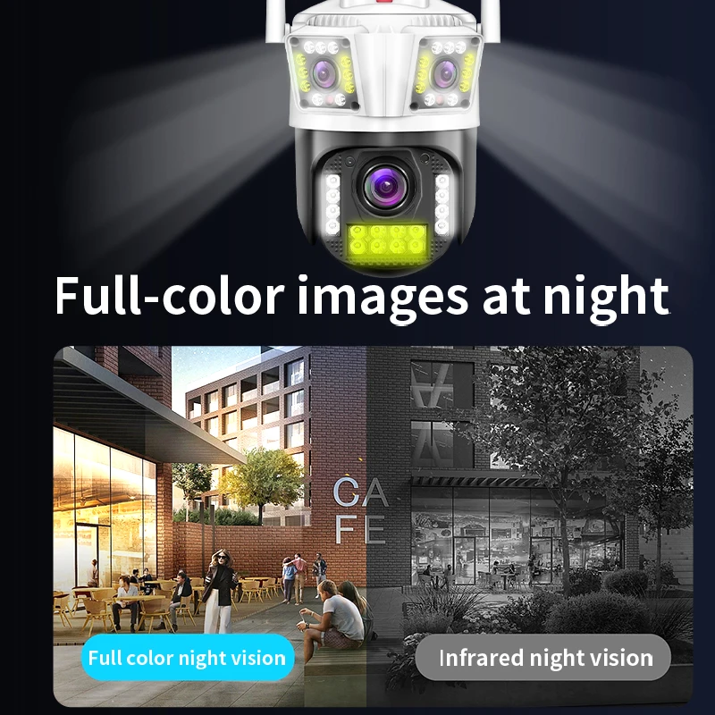 Wistino 6K 3-lens outdoor waterproof camera human motion tracking alarm push wifi security camera