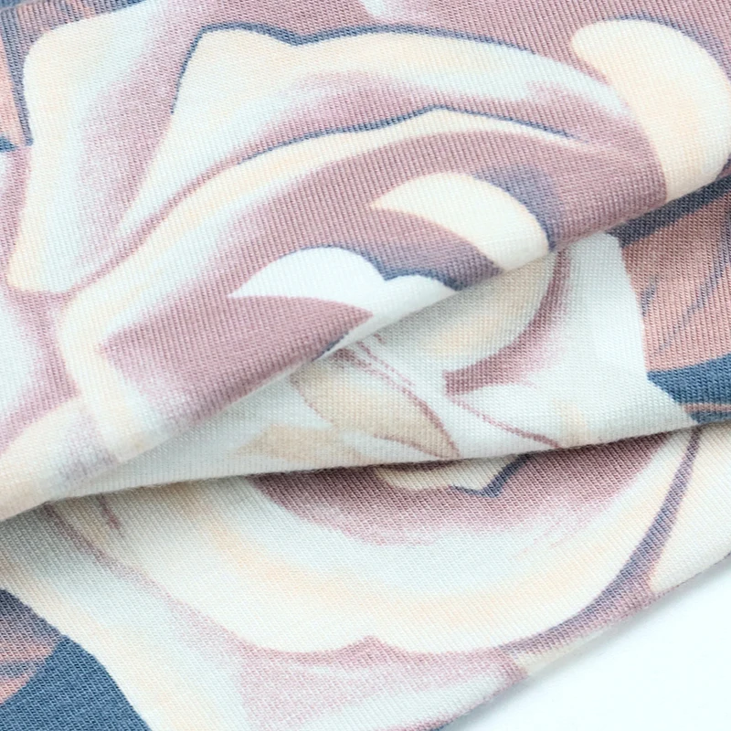 Modal 95%  Spandex 5% Weft Knitting Superfine fiber modal Fabric 170gsm Big Flower Print For Underwear/ Pajamas