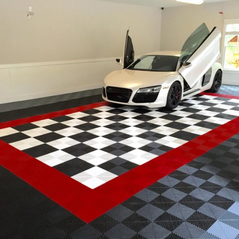 Wholesale 400*400*18mm Anti Slip Pp Interlocking Garage Floor Tiles/Removable Plastic Interlocking Floor Mats For Car Wash