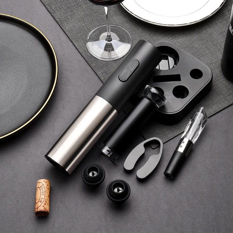 Bar Party Kitchen Tools Electric Wine Opener Gift Set Automatic Corkscrew Stainless Bottle Opener Removable Wine Bottle Opener