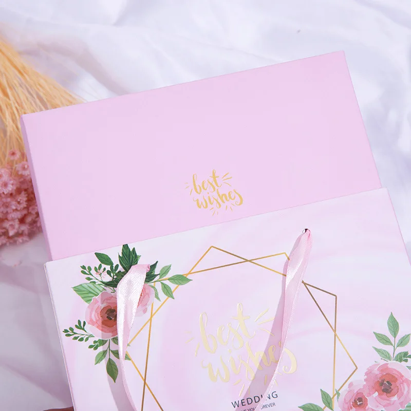 Custom Printing Hard Rigid Cardboard Luxury Sliding Box With Ribbon Rope Gift Sleeve Drawer Box Packaging