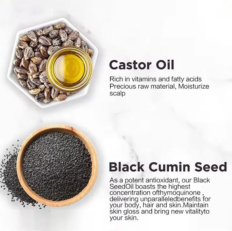 best quality Castor black cumin seed scalp nourishing hair care essential oil for dry frizzy hair
