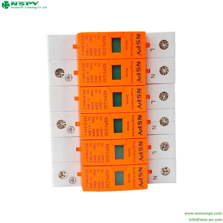 Ac Surge Protector for Lightning Protection Pv Surge Protective Device 2P 30 Amp Surge Surpressor Solar Spd 1000v 40 20