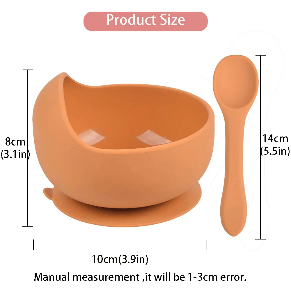 New product baby feeding silicone suction bowl spoon fork kids dining feed set for children
