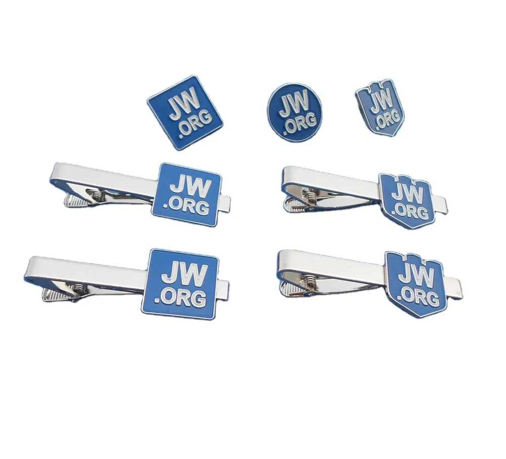 
Fashion accessory custom hot selling JW.ORG metal brass promotional tie clips 