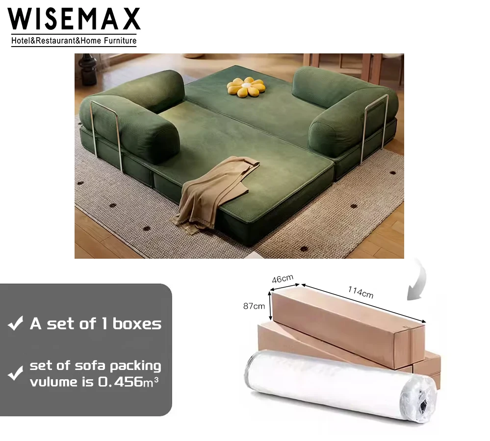 WISEMAX FURNITURE Nordic Simplicity 40D High-Density Sponge durability 304 Stainless Steel Fabric fusion vogue Compression Sofa