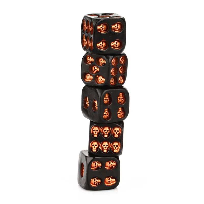 Deluxe Devil Poker Dice Bone Dice 6 Sided Resin Gold Silver Black Skeleton Dice Set For Gaming Tower