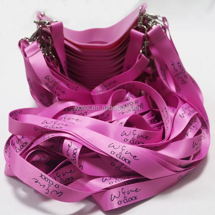 Adjustable Lanyard Strap With Heat Transfer Logo Customizable Drink Cup Wine Glass Holder Necklace