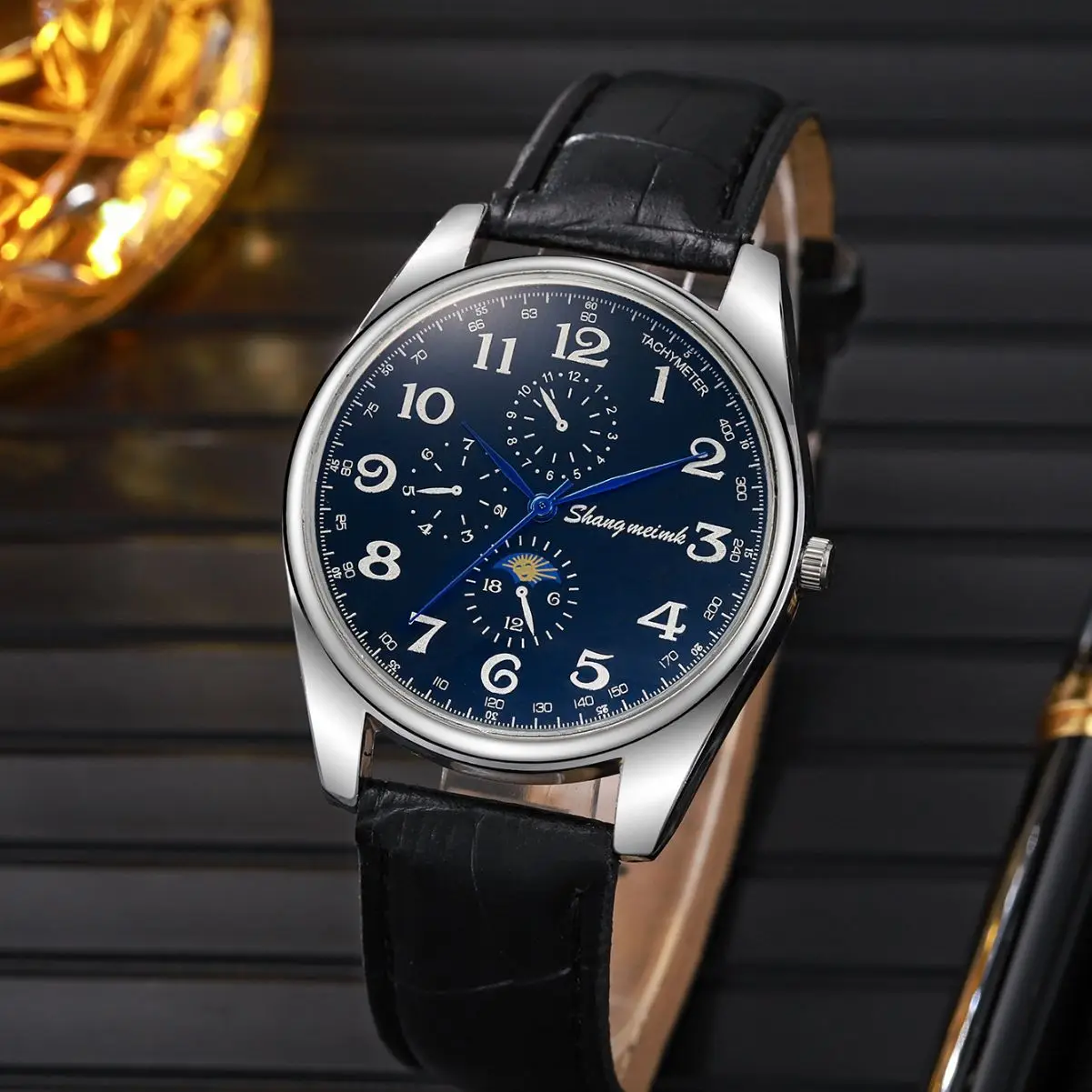 Men Casual Sport Watches Leather Band Calendar Quartz Watch Clearance Sale Blue Dial Reloj Hombre Erkek Kol Saati
