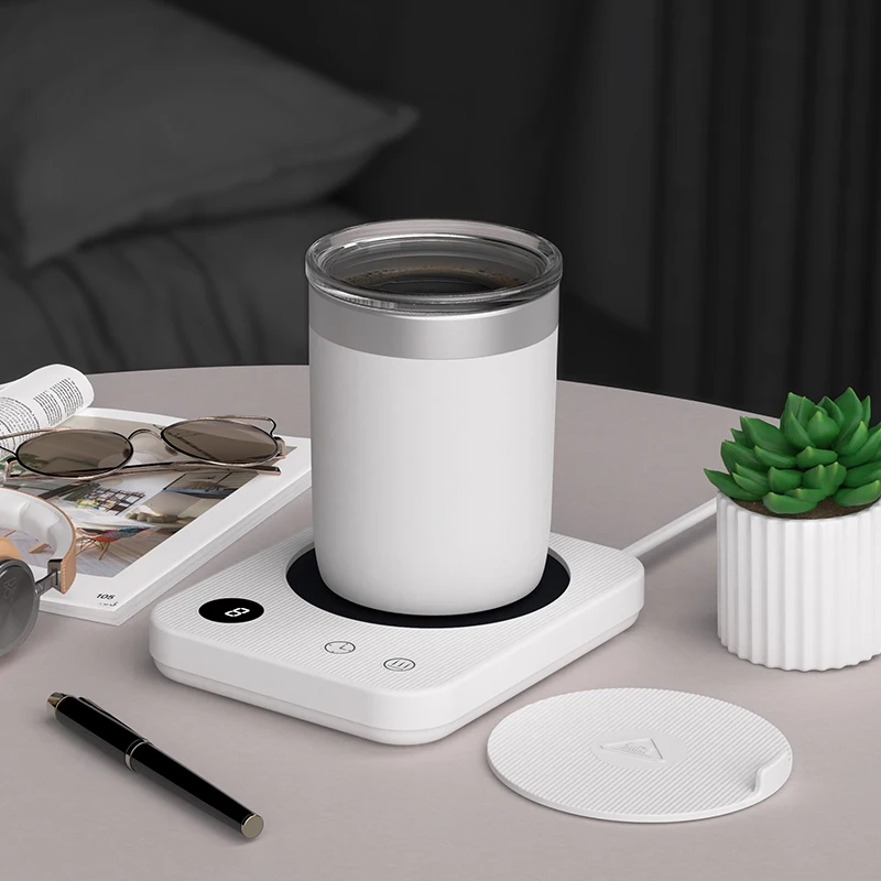 Smart Self Heating Cup Pad Wireless Mobile Charging Thermostat Coffee Cup Warmer Coffee Cup Travel Mug Warmer