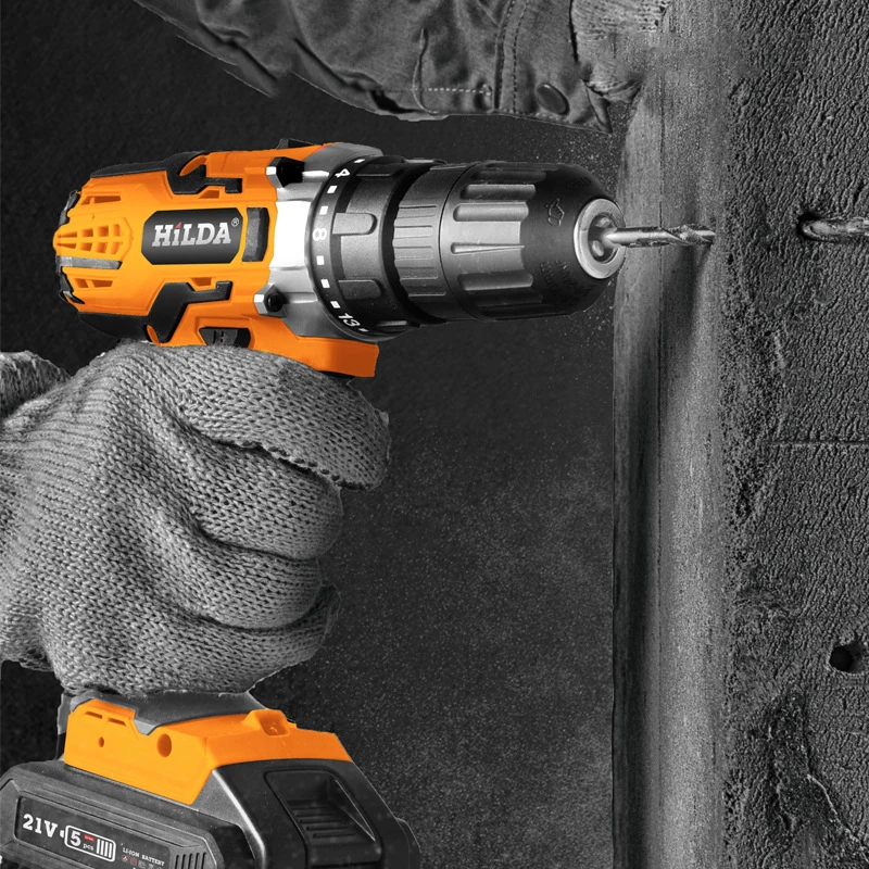 Electric Screwdriver Drill with Li-ion Baterry Cordless Power Drill Kit Tools 21V High Quality Electric Drill Machine