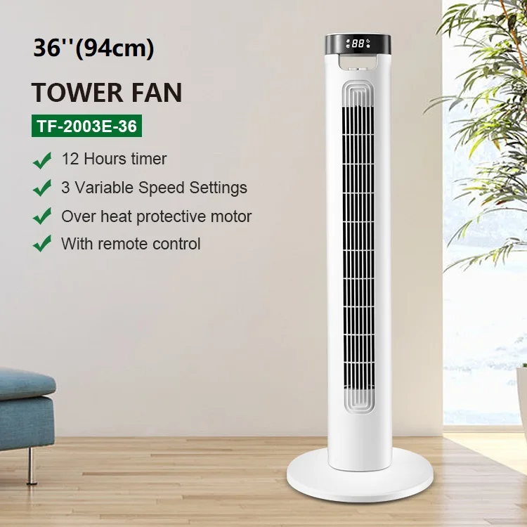 High Quality Hot sale portable 29 inch tower fan 3 speed swing round base pedestal electric fan tower motor tower fan