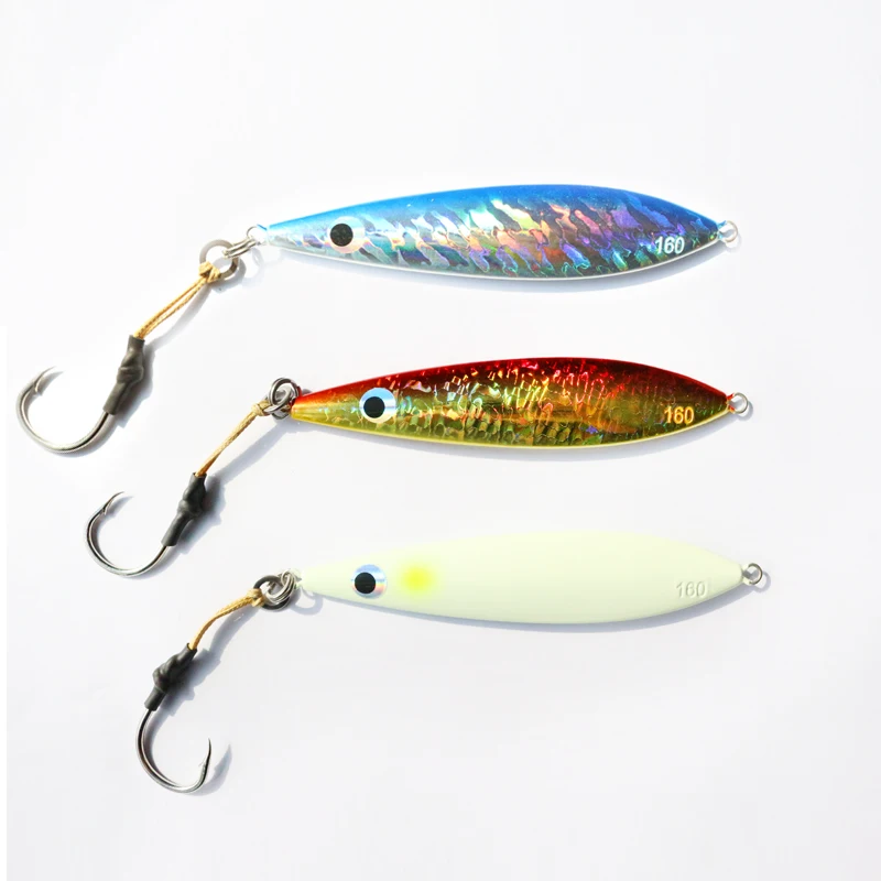 125cm 160g Tailed Fishing Jig Head Artificial Hard Bait made of Metal Plastic Trout Carp River Lake Stream Ocean Boat Fishing