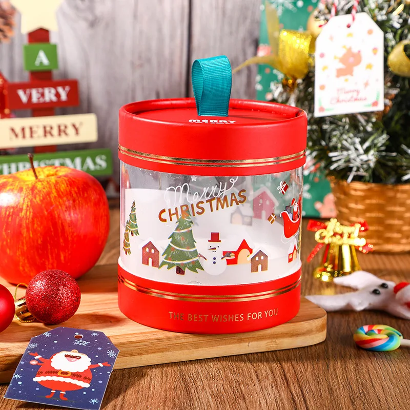 2024 Wholesale Christmas New Portable Apple Candy Fruit Box Christmas Eve Gift candy apple box packaging