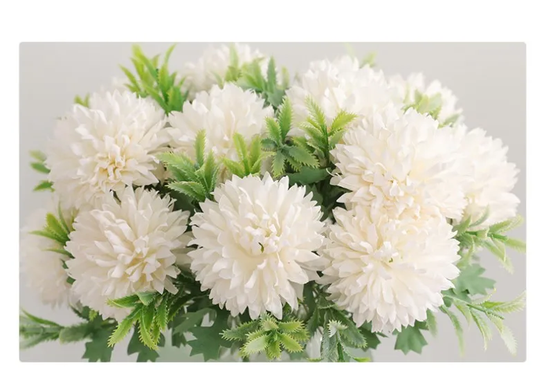 Artificial flower bouquet 5 dandelion ball chrysanthemum Home decoration tabletop display artificial flowers silk flowers