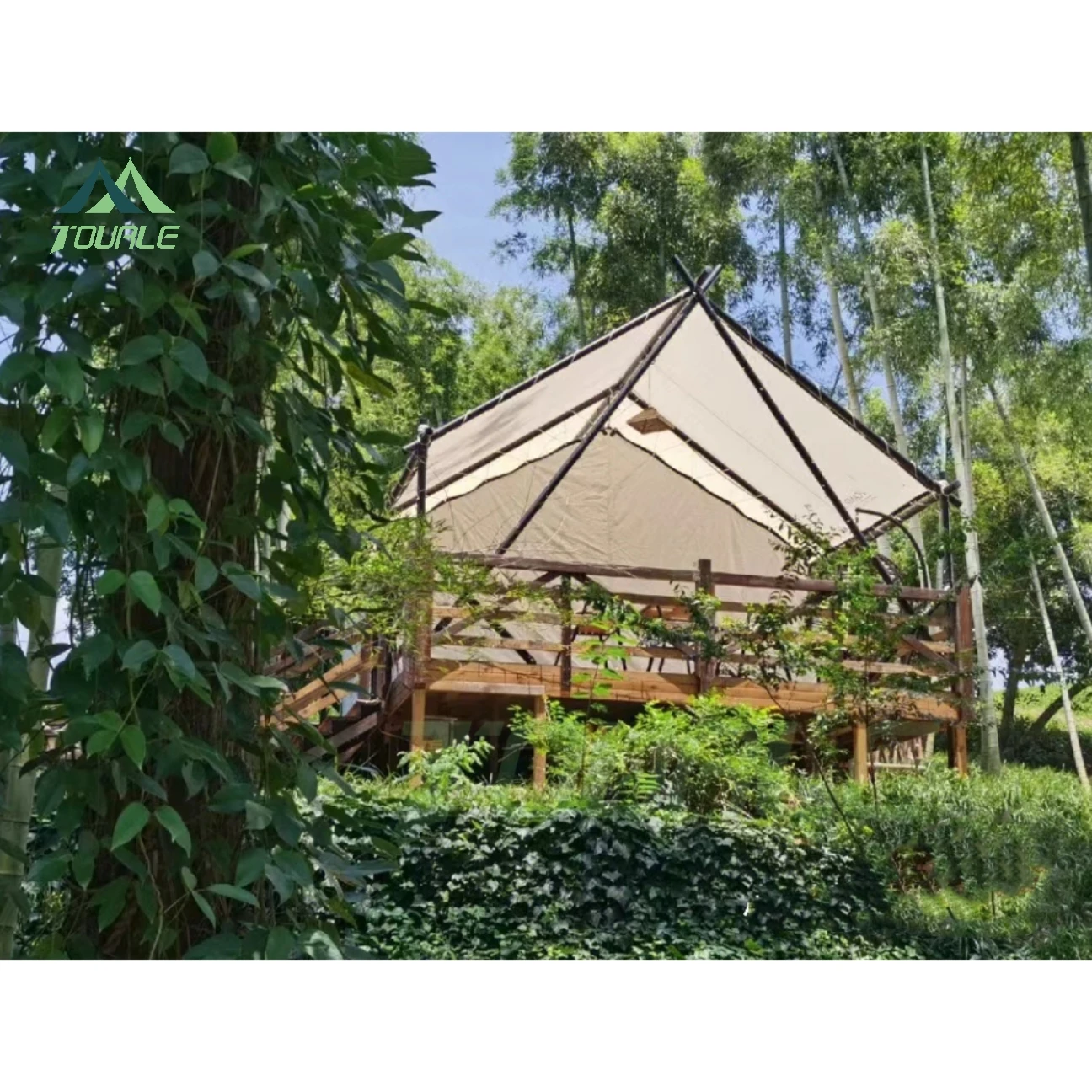 Waterproof outdoor steel structure tent  camping event luxury resort hotel  safari tent