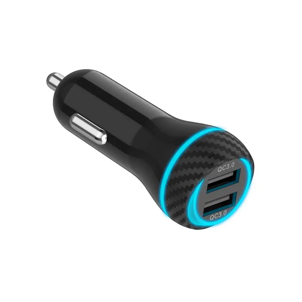 
OEM logo QC3.0 Fast Charge 2 USB Ports Car Charger Adapter 5V 7A Universal Phone Charger 