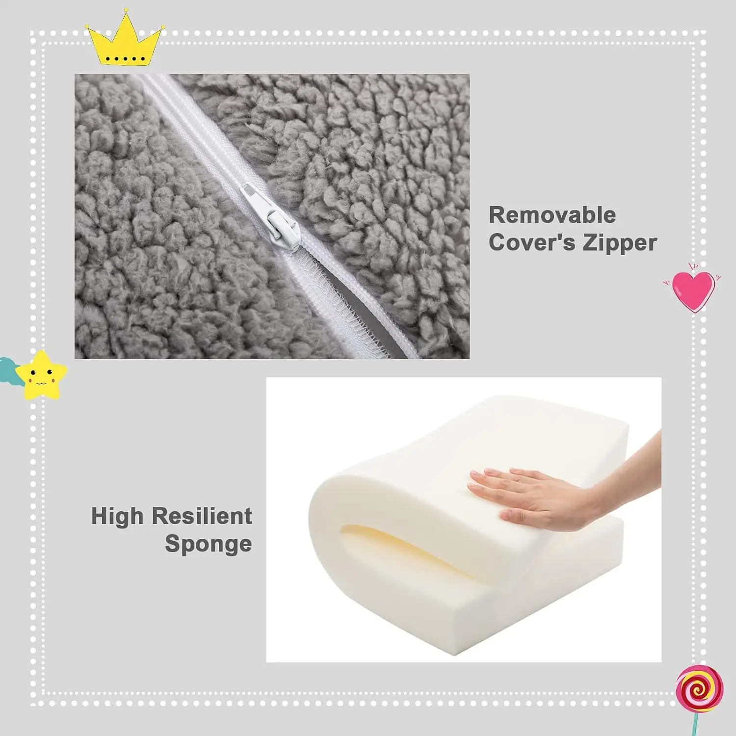 Birthday Gift Convertible Sofa 2-in-1 Flip Out Cuddly Sherpa Toddler Couch Kids Sofa Bed for Girls Boys