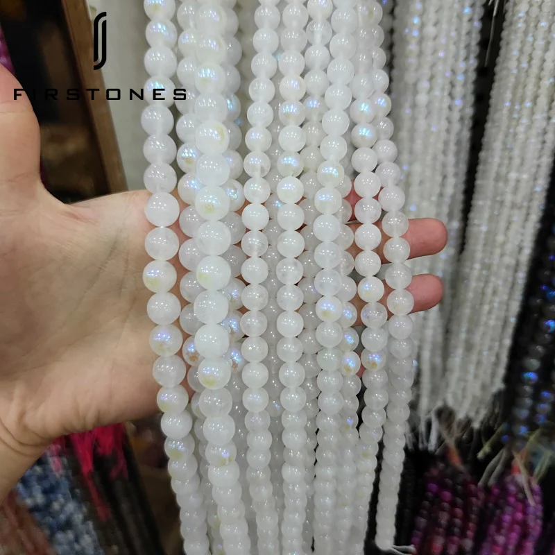 Wholesale AAA Synthesis Moonstone Blue Light Loose Gemstone Beads for Jewelry Making Bracelets Necklaces Earrings