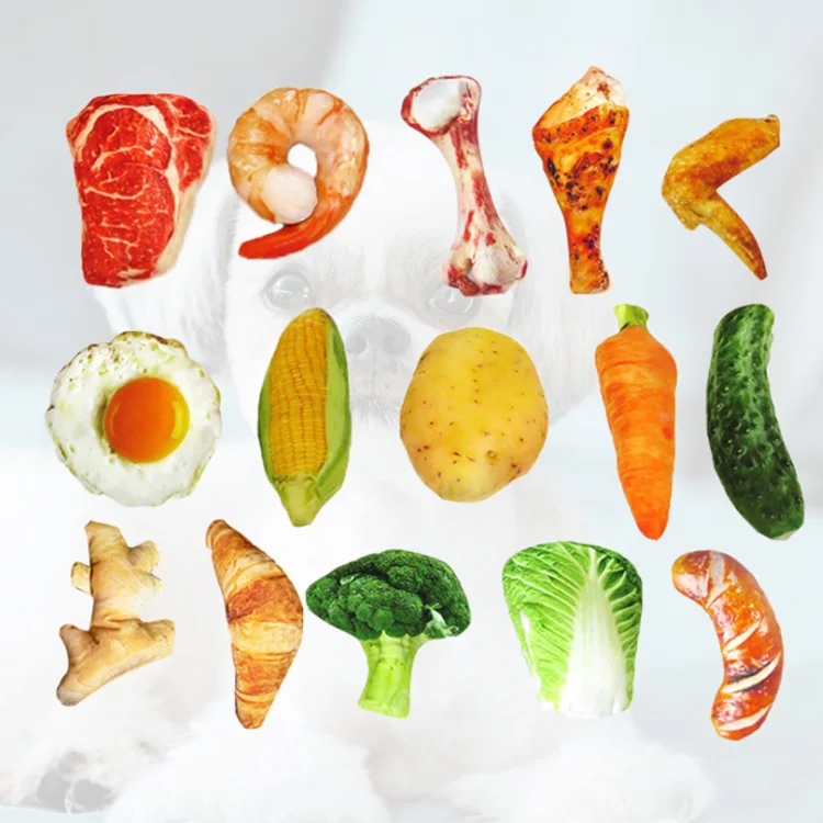 MewooFun Vegetable Meat Shape Plush Pet Dog Toys Plush Dog Bone Toy