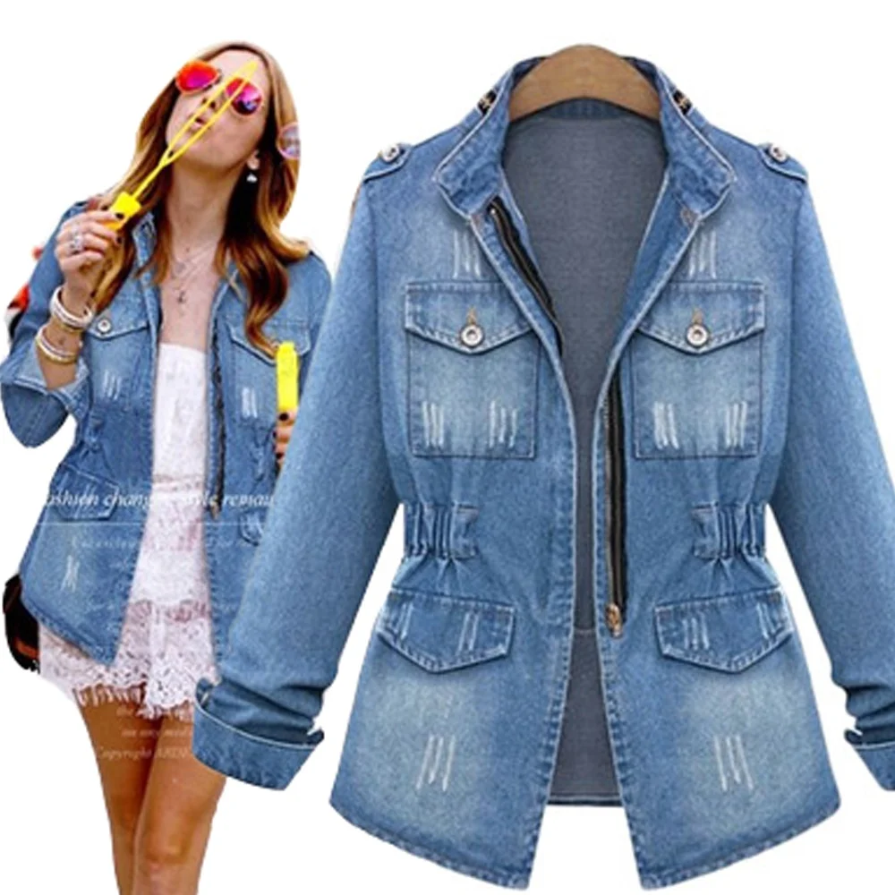 Женская туника, Джинсовая блузка, топы, джинсовая куртка с длинным рукавом, блузы для женщин, Облегающая джинсовая рубашка с двумя карманами, пальто