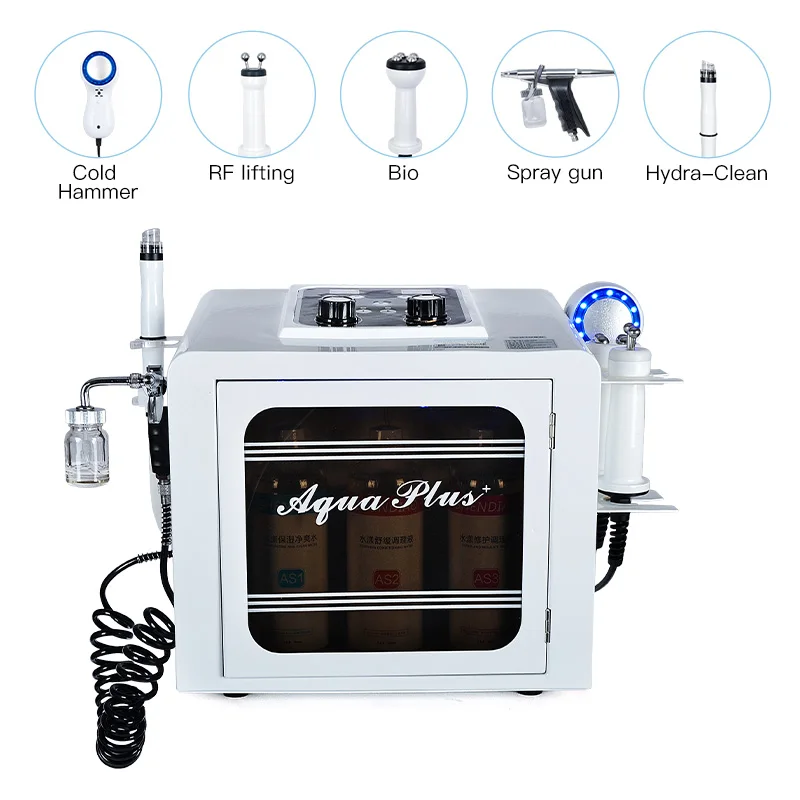H2O2 7 in 1 Hydro Liquid Dermabrasion Machine Facial Cleansing System Hydrodermabrasion oxygen jet peel Bubble  beauty Machine