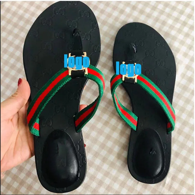 Ins Hot Selling Multicolor Large Size Women Sandals Leather Flat Thong Slides Women Beach Flip Flops Slippers
