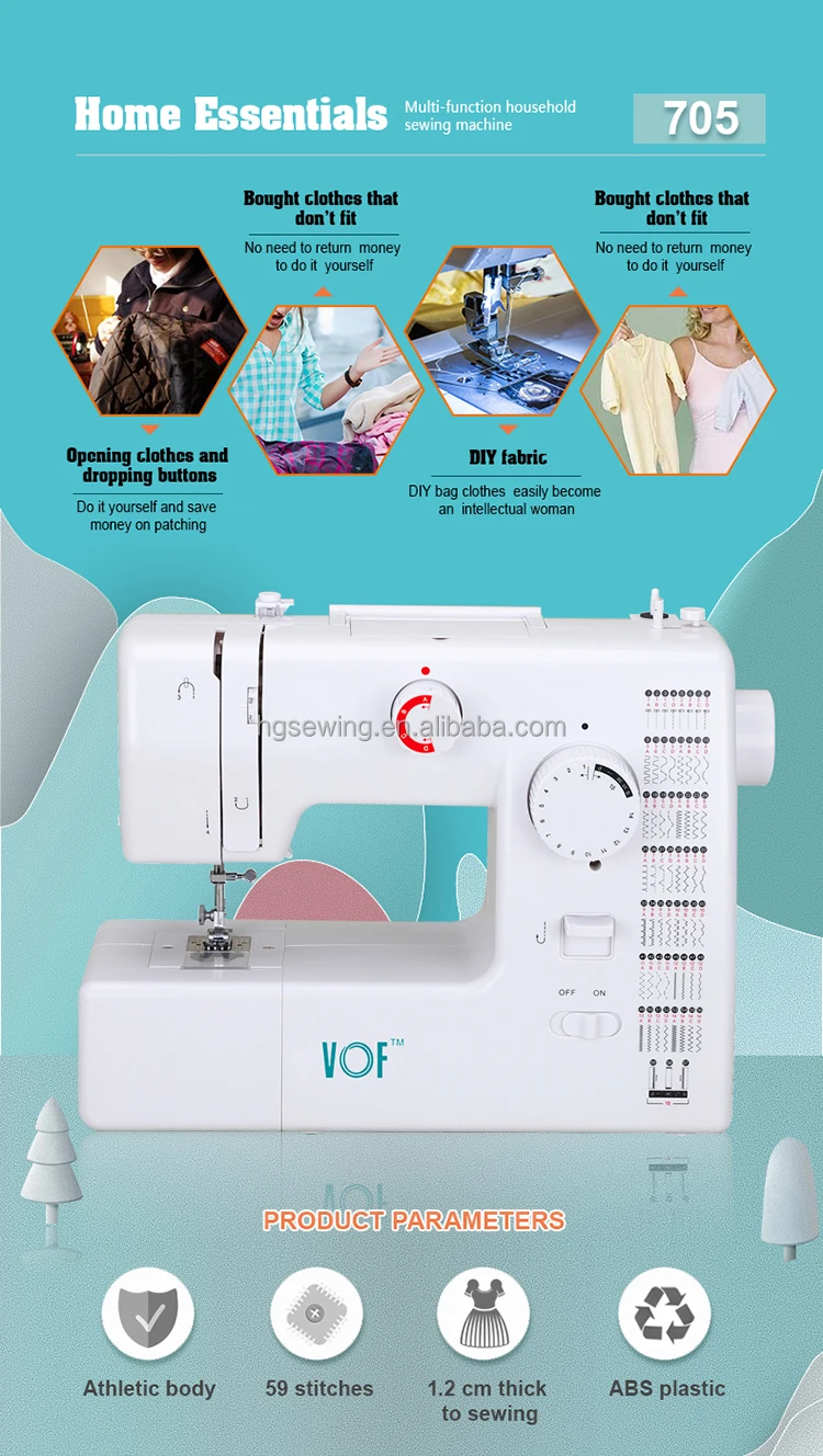 VOF FHSM-705 Garment Shops table top household factory price sewing machine machine a coudre