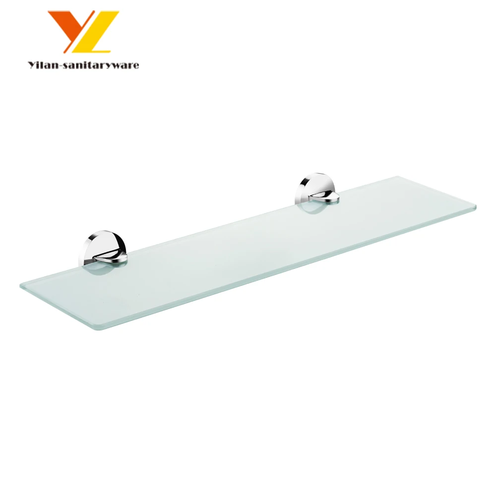 Wall Hanging Shower Rack Corner Shelf Bathroom Storage Glass Metal Chrome Modern Hotel Space Save Wall Mounted Free Spare Parts