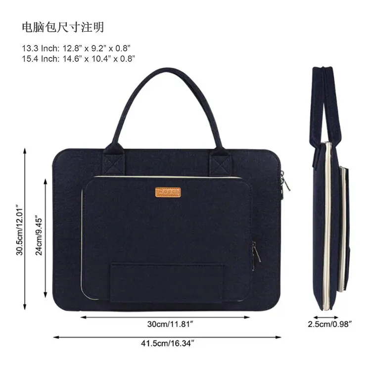 Felt laptop bag briefcase waterproof men luxury felt custom business 17 inch ladies cheap women 15.6 laptop bag computer