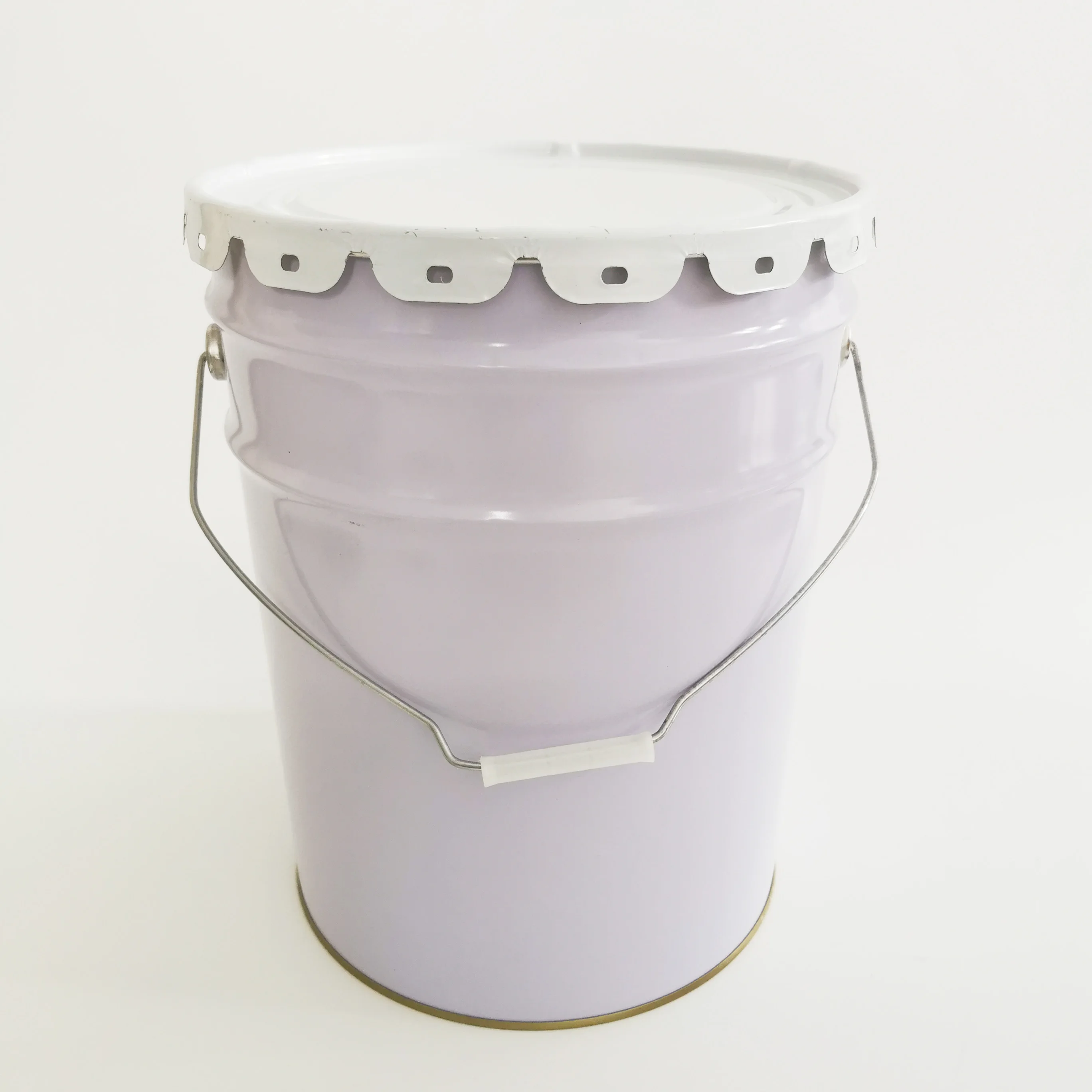 5 gallon white metal chemical adhesive bucket with out handle lug cover