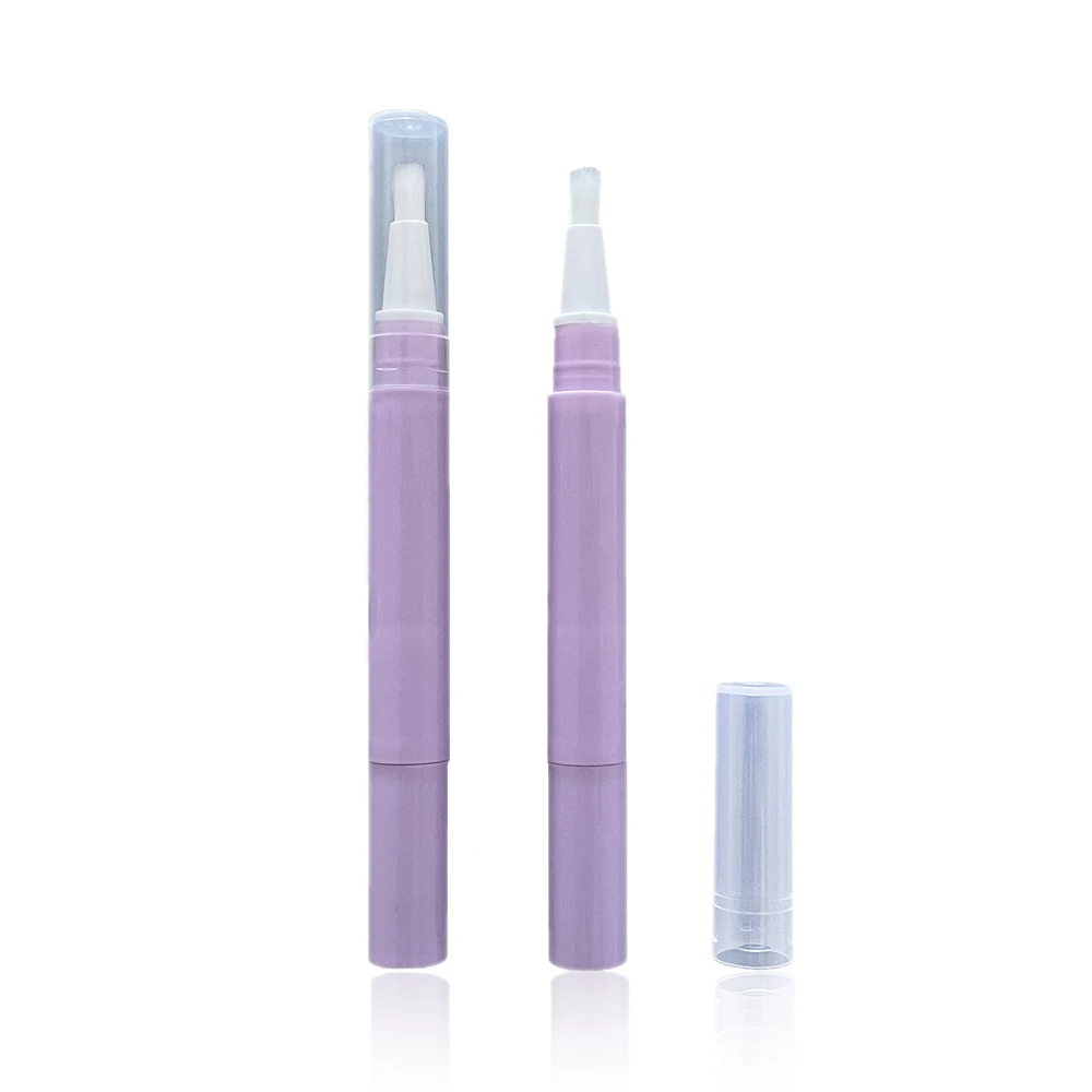 Fashionable 2.3ml Empty Twist Cosmetic Pen  Beautiful purple tube for Cuticle Oil Nail Polish Lip Gloss With Brush