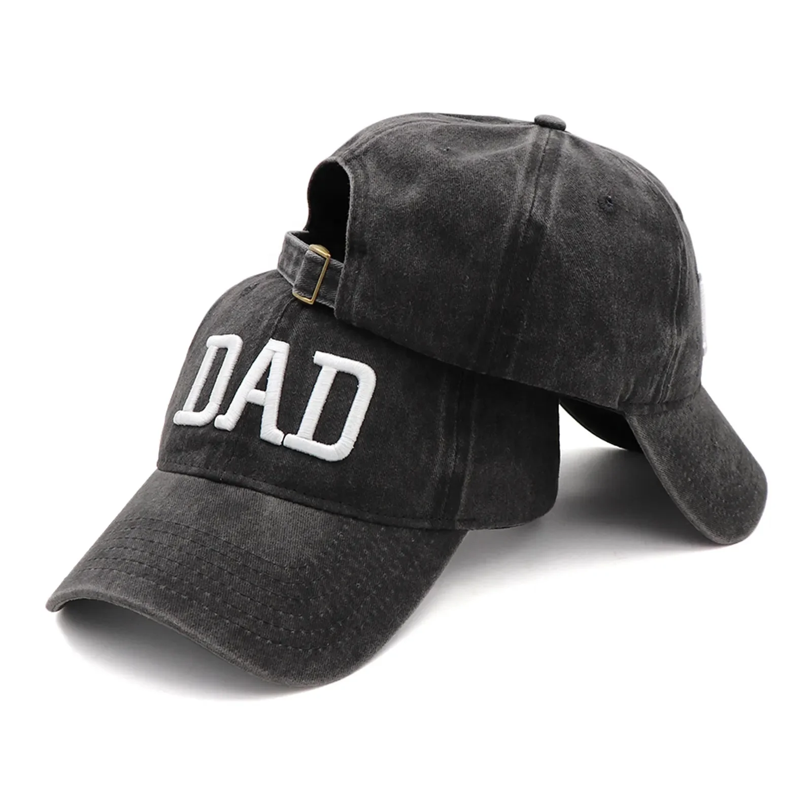 Custom Logo 6 Panel Men Washed Unstructured Low Profile Dad Hat Cotton Strapback Vintage Baseball Cap