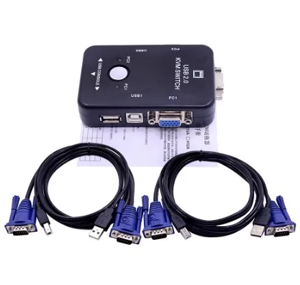  2 порта USB 0 KVM переключатель 1920*1440 VGA SVGA разделитель коробка + кабеля для клавиатуры мыши монитора